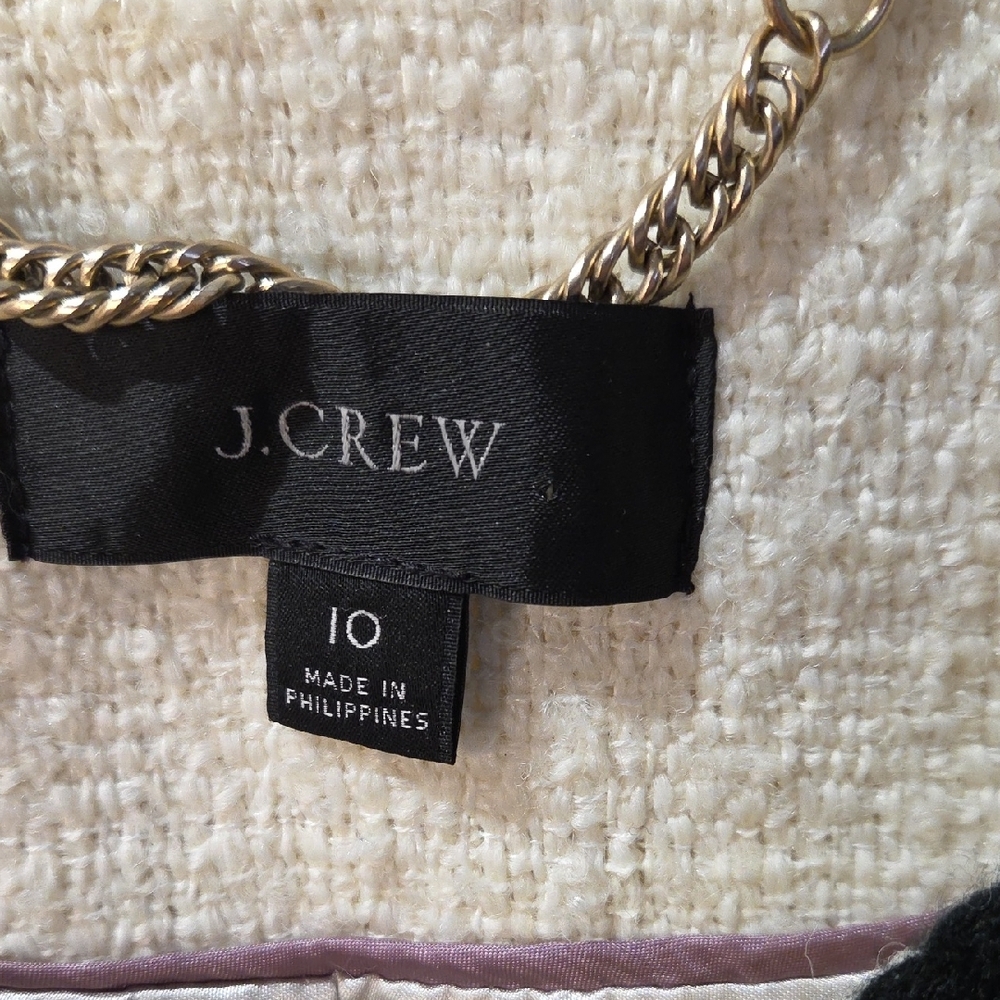 J. Crew White and Black Cropped Blazer with Textured Fabric - Picture 2 of 7